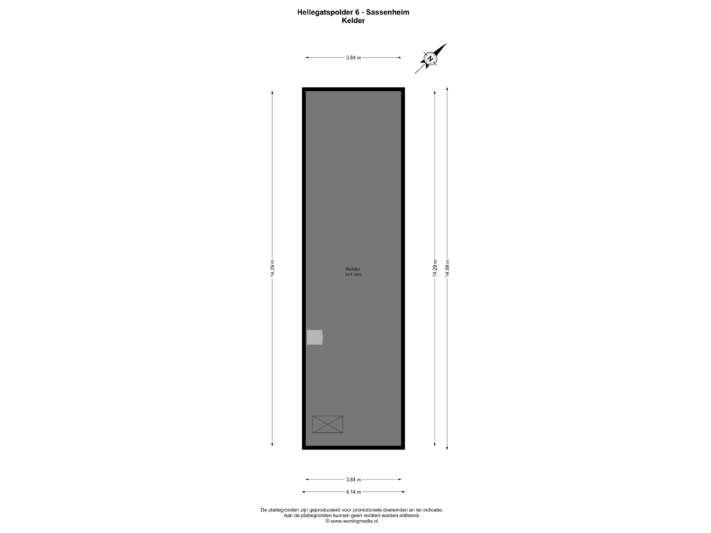 Bekijk plattegrond van Kelder van Hellegatspolder 6