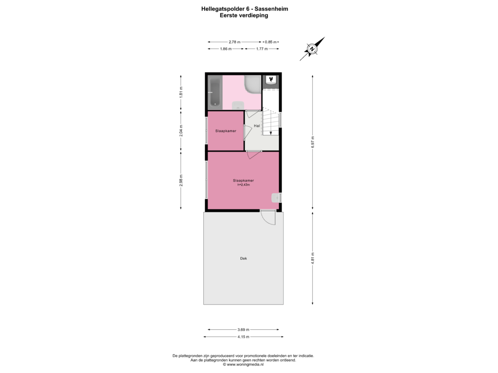 Bekijk plattegrond van Eerste verdieping van Hellegatspolder 6