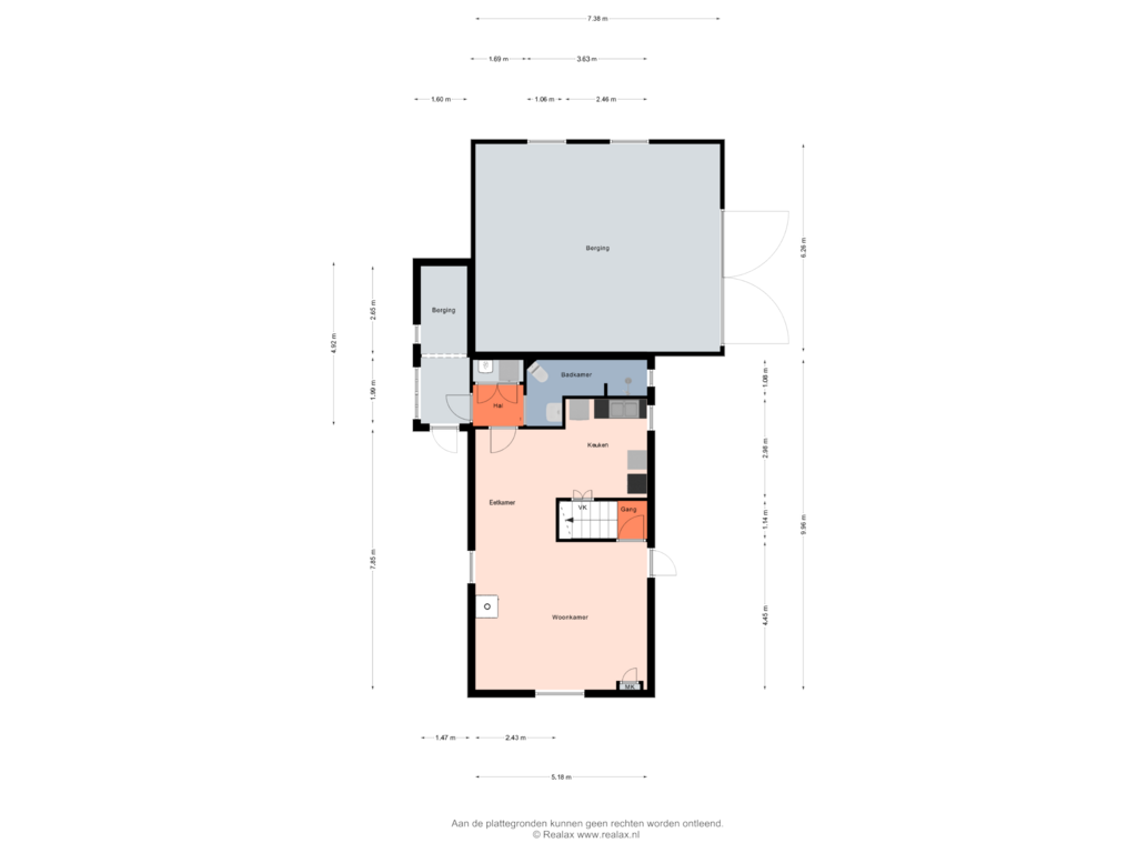 Bekijk plattegrond van Gastenverblijf Begane grond van Oostdijk 37