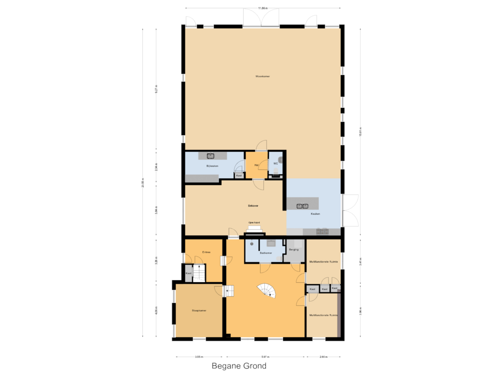 Bekijk plattegrond van Begane Grond van Oost-Vlisterdijk 21