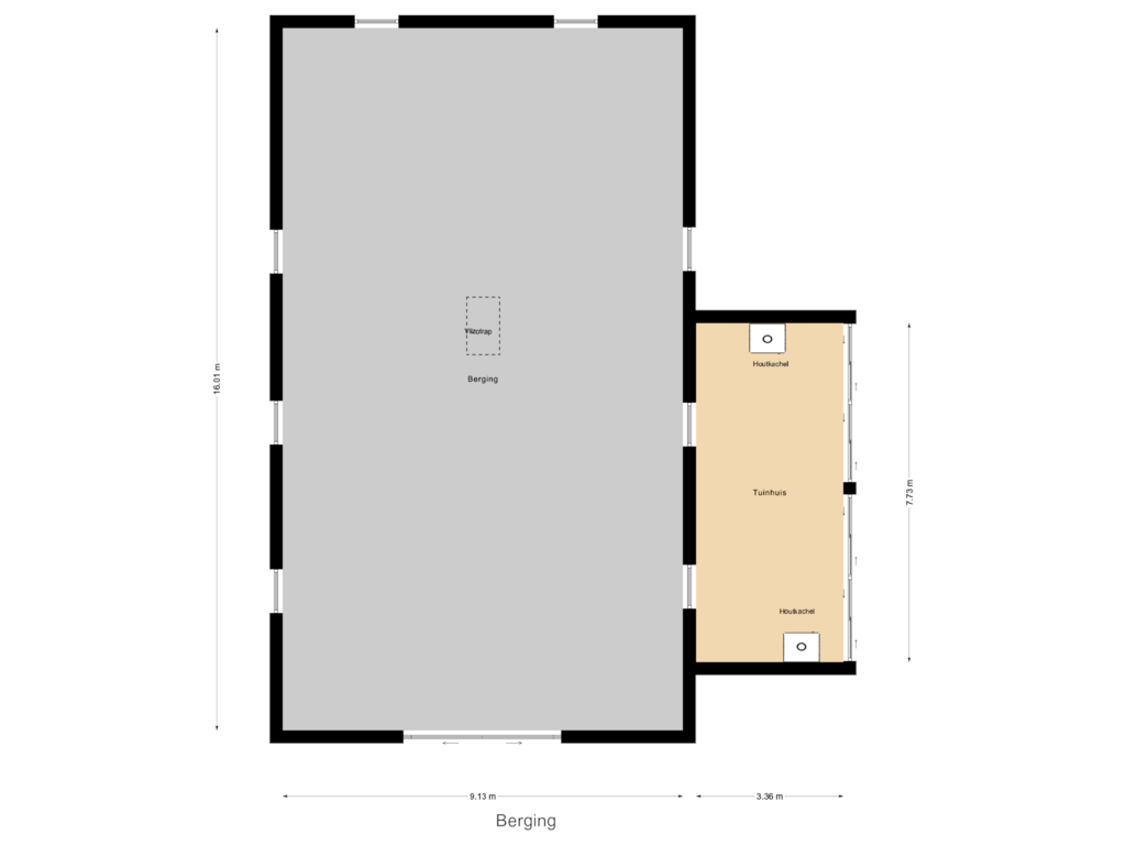 Bekijk plattegrond van Berging van Oost-Vlisterdijk 21