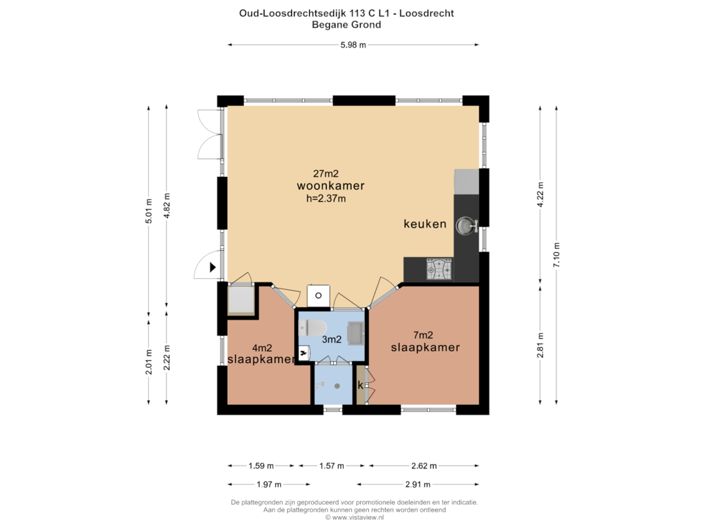 View floorplan of BEGANE GROND of Oud-Loosdrechtsedijk 113-CL1