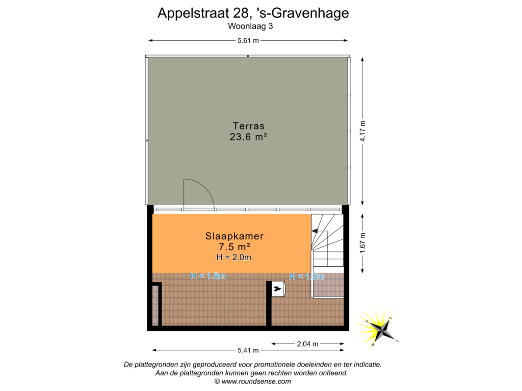 Bekijk plattegrond van Woonlaag 3 van Appelstraat 28