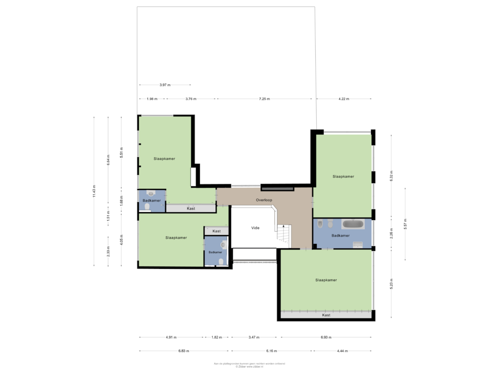 View floorplan of Eerste verdieping of Gelkenes 47-B