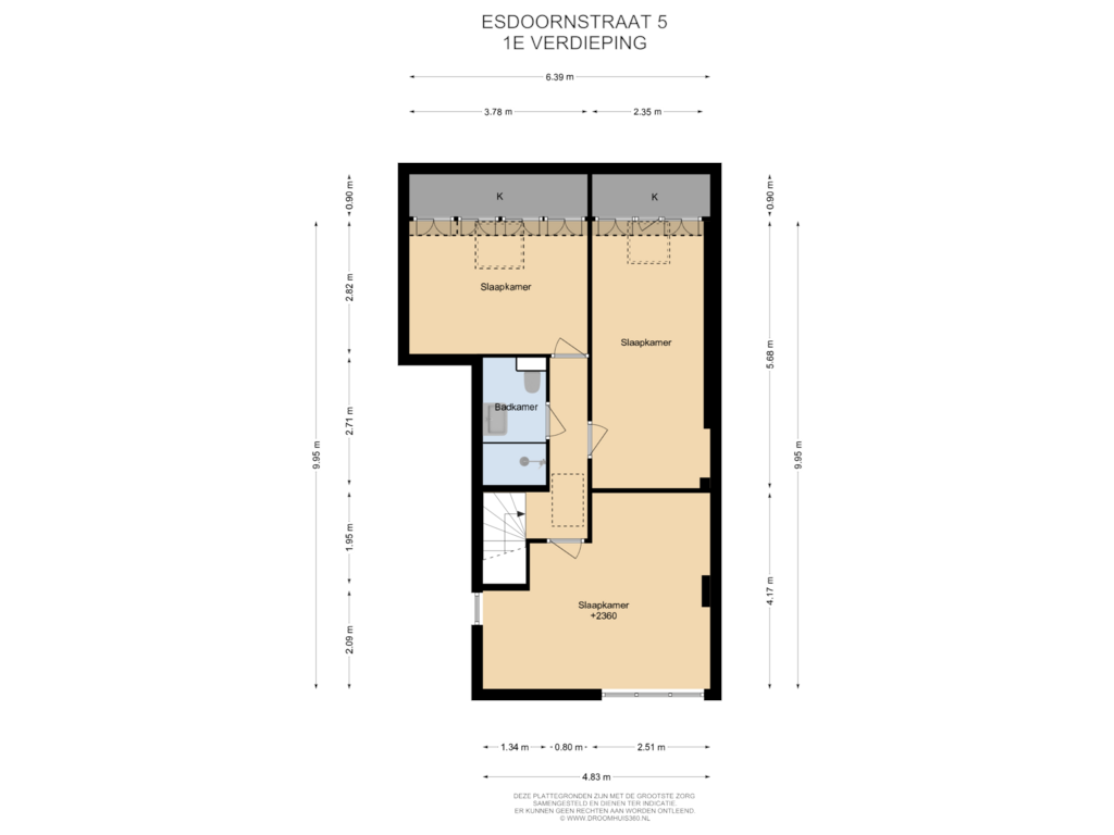 Bekijk plattegrond van 1E Verdieping van Esdoornstraat 5