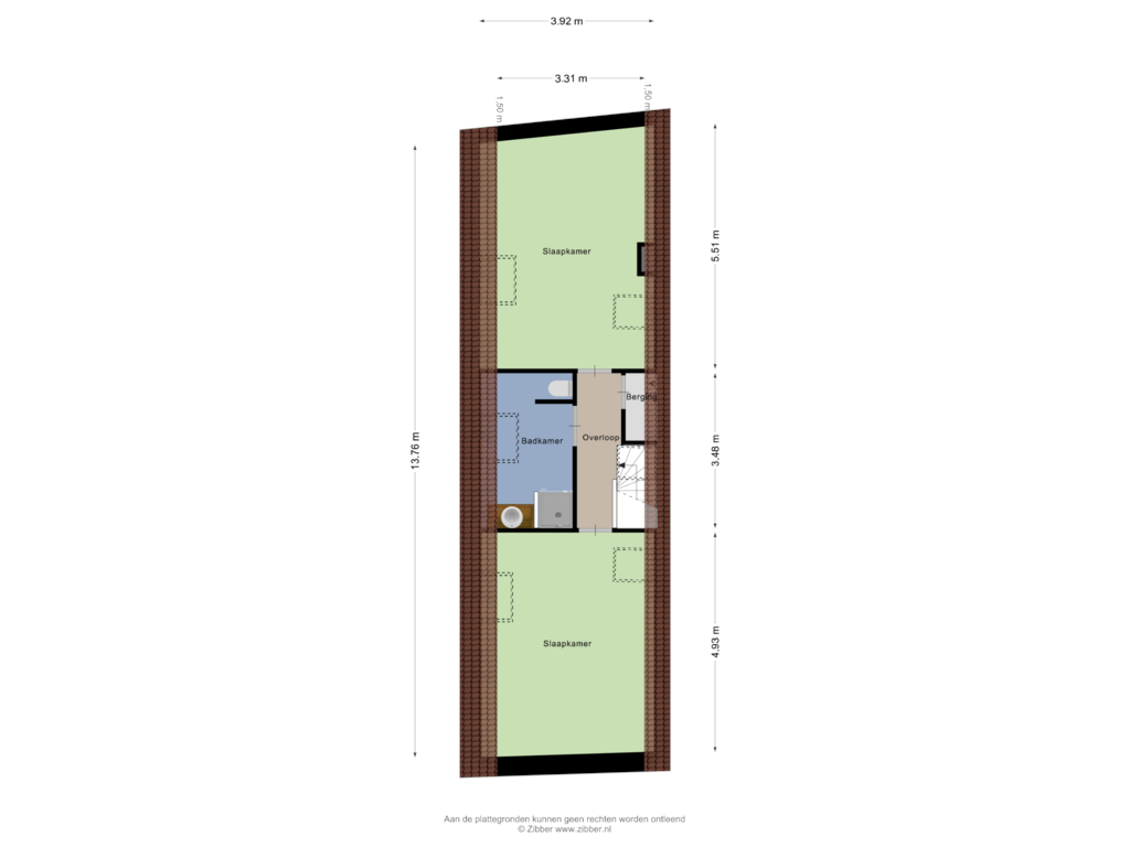 Bekijk plattegrond van Derde verdieping van Kolenstraat 8