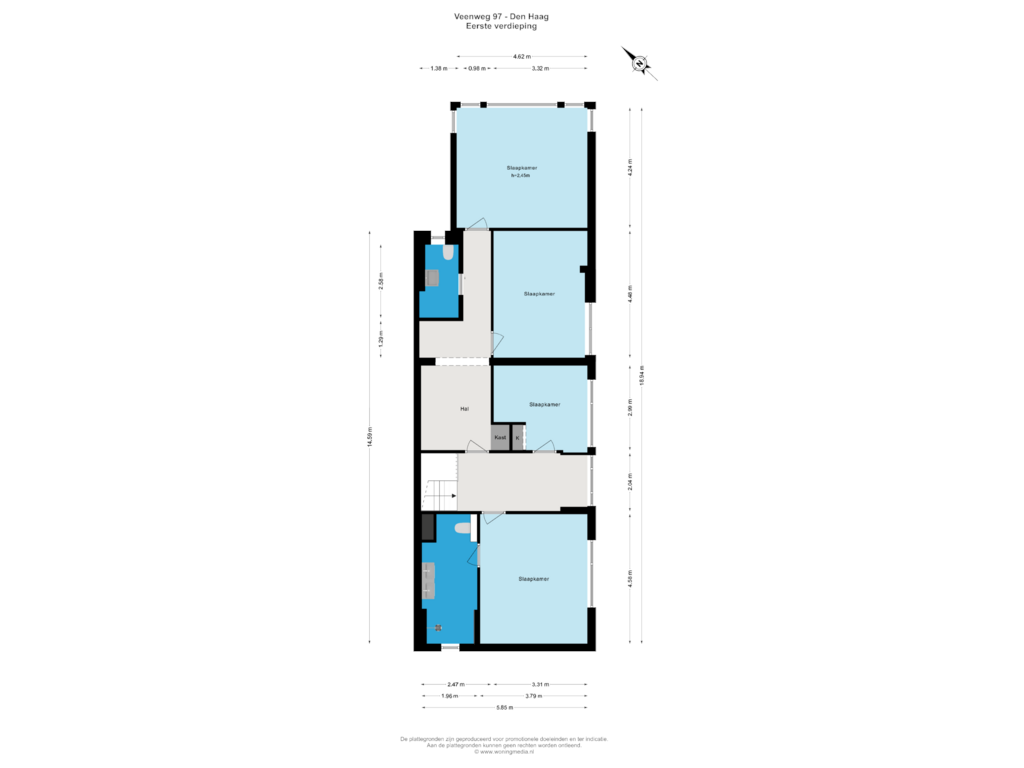 View floorplan of Eerste verdieping of Veenweg 97