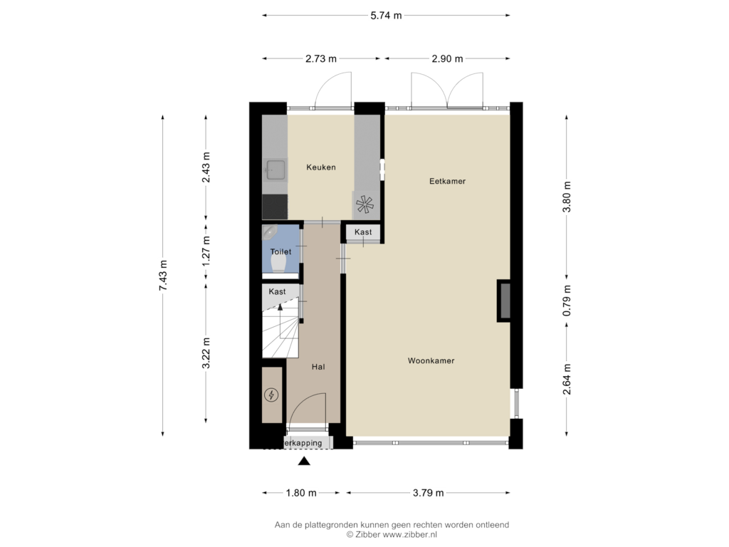 Bekijk plattegrond van Begane grond van Schoutenburgstraat 26