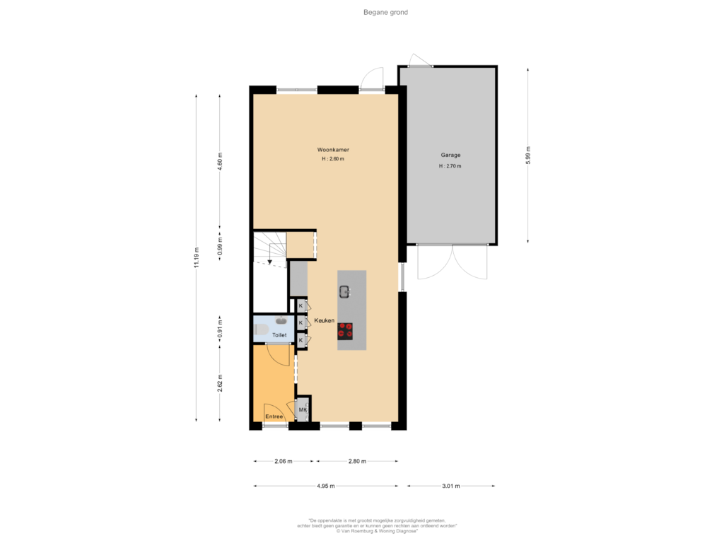 View floorplan of Begane grond of Zesstedenweg 199