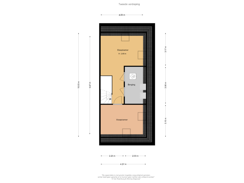 View floorplan of Tweede verdieping of Zesstedenweg 199