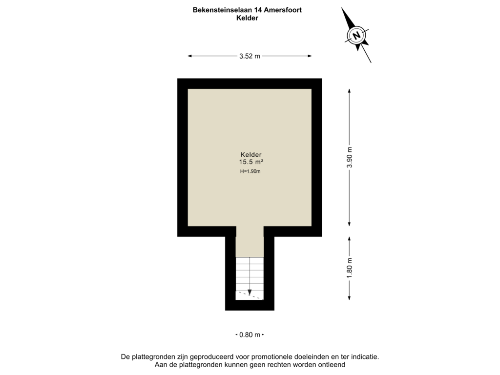 Bekijk plattegrond van Kelder van Bekensteinselaan 14