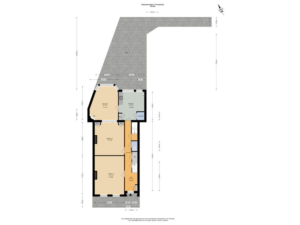 Bekijk plattegrond van Situatie van Bekensteinselaan 14