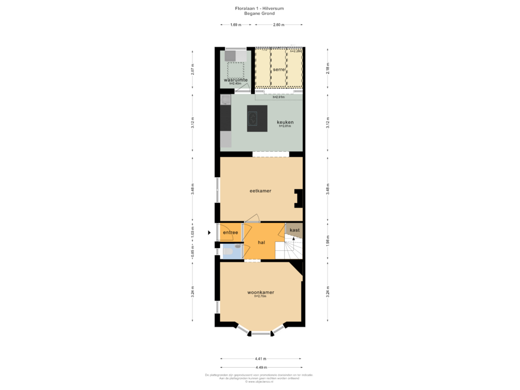 Bekijk plattegrond van BEGANE GROND van Floralaan 1