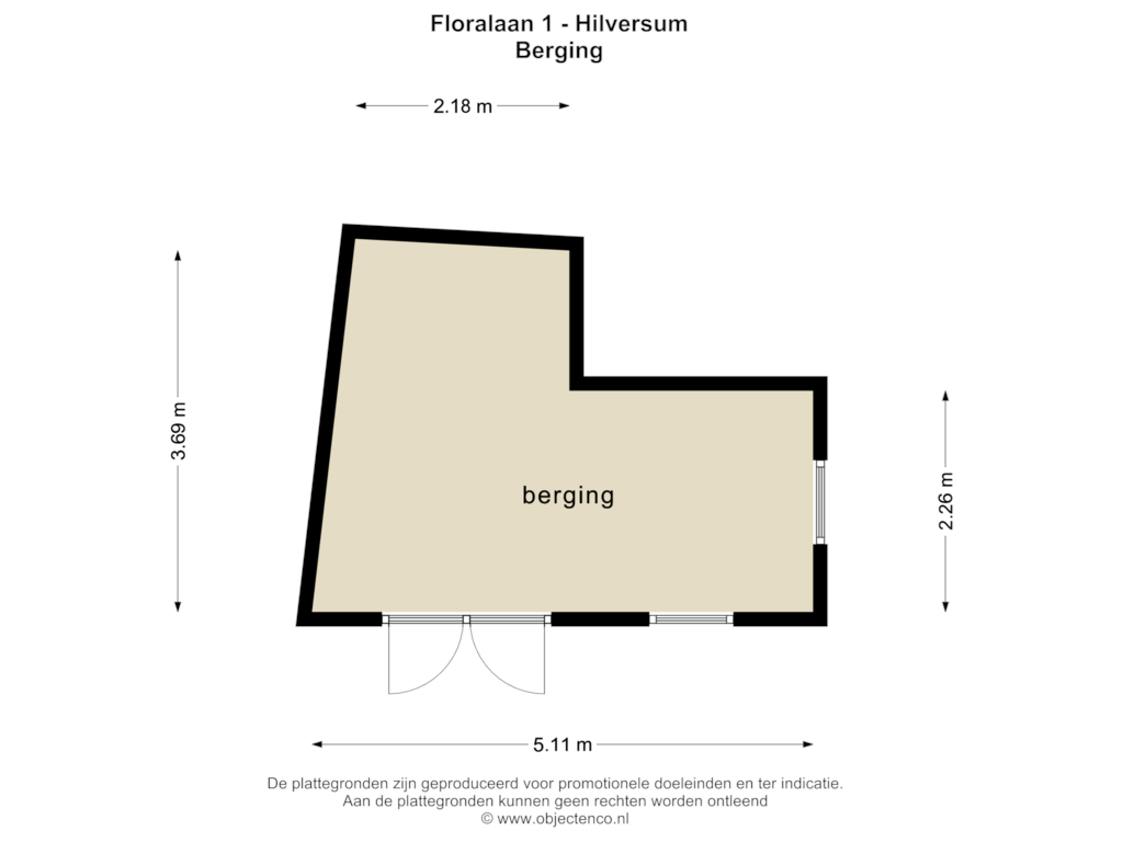 Bekijk plattegrond van BERGING van Floralaan 1