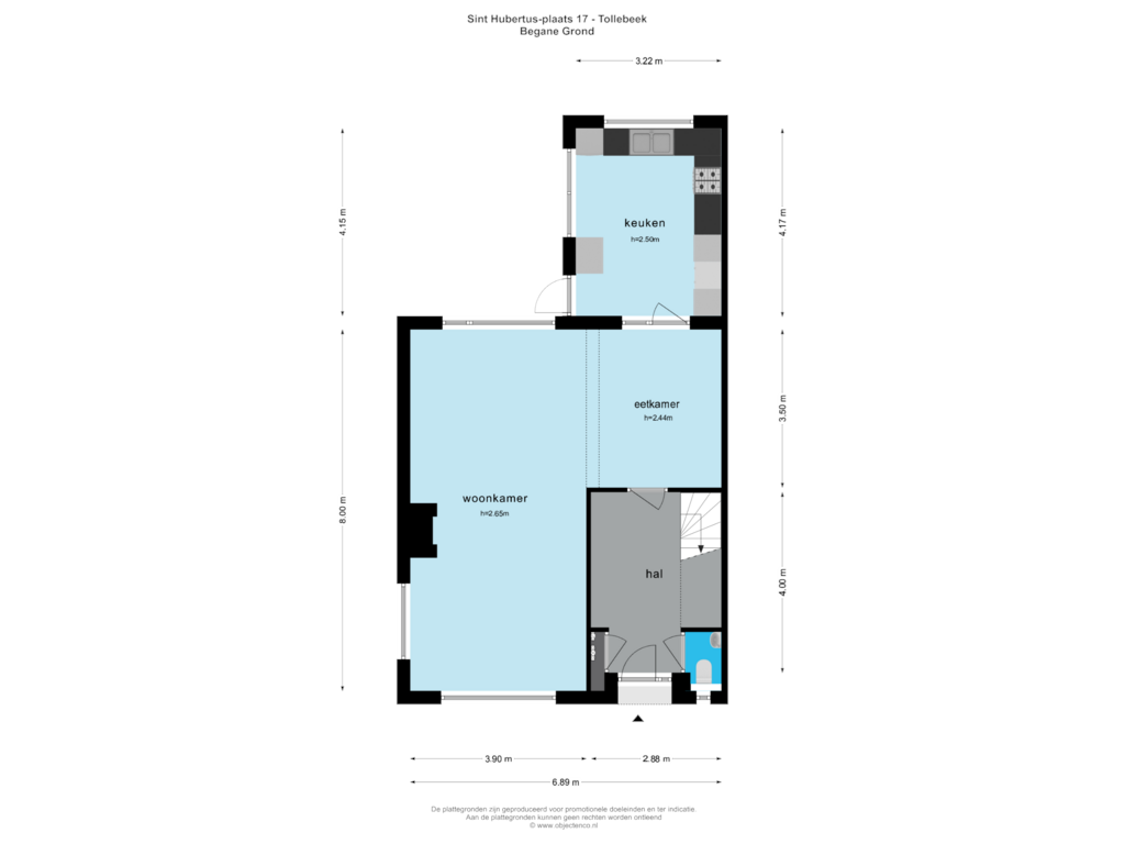 View floorplan of BEGANE GROND of St. Hubertus-plaats 17