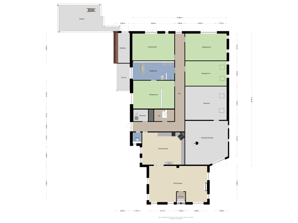 Bekijk plattegrond van Begane Grond van Wedderstraat 59