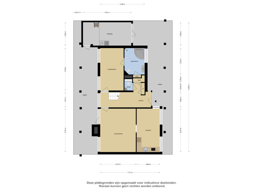 View floorplan of Begane Grond of Staverdense beek 6