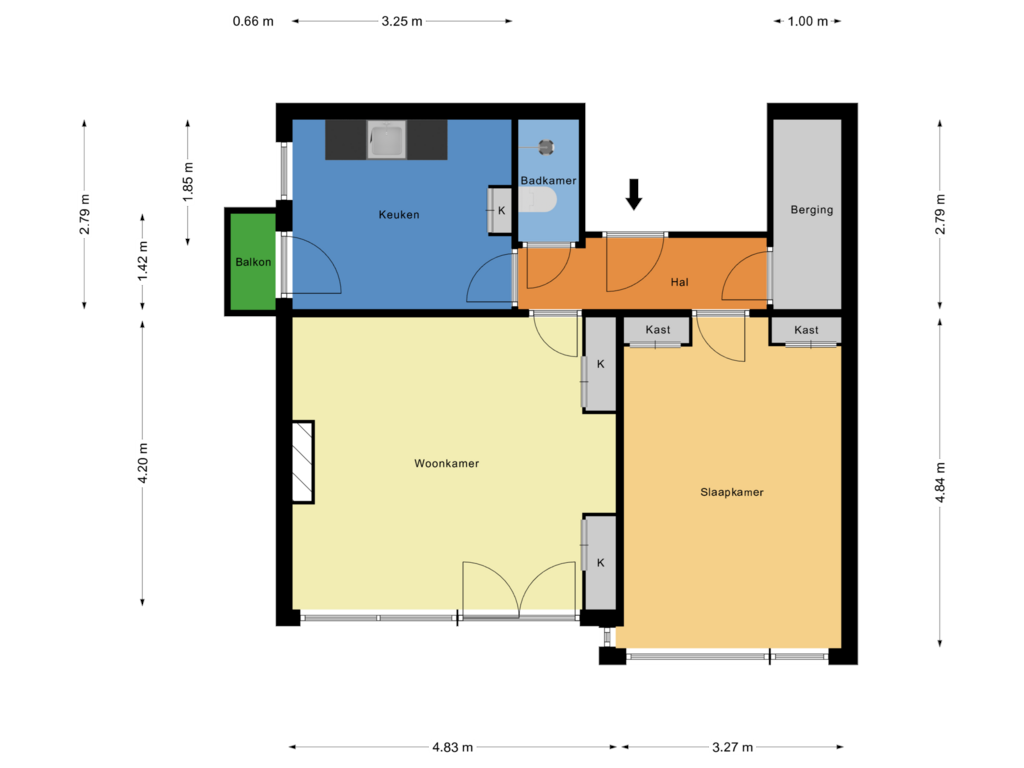 Bekijk plattegrond van tweede verdieping van Mathenesserweg 149-A03