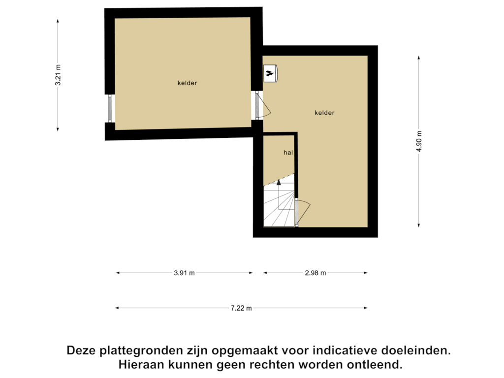 Bekijk plattegrond van kelder van Heidebloemstraat 25