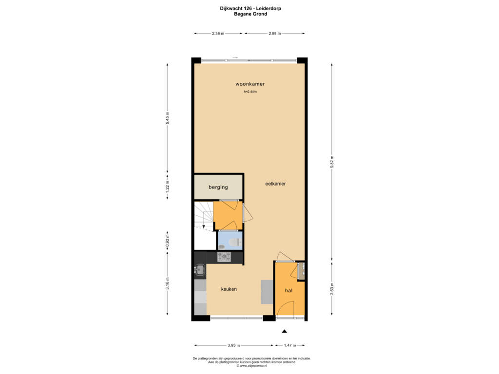 Bekijk plattegrond van BEGANE GROND van Dijkwacht 126