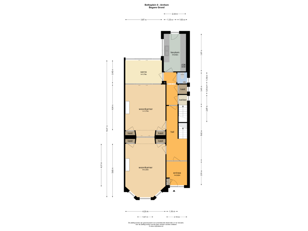 Bekijk plattegrond van BEGANE GROND van Bothaplein 8