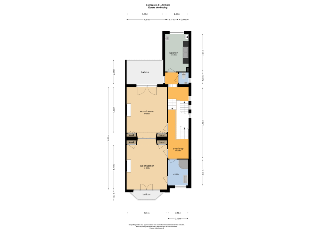 Bekijk plattegrond van EERSTE VERDIEPING van Bothaplein 8