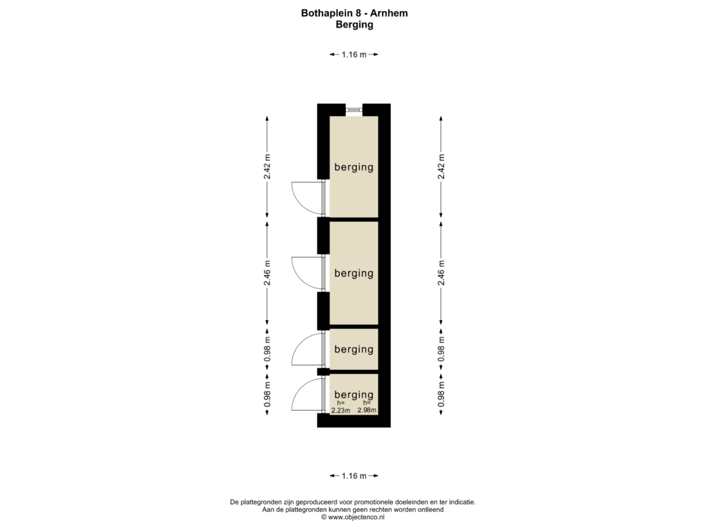 Bekijk plattegrond van BERGING van Bothaplein 8