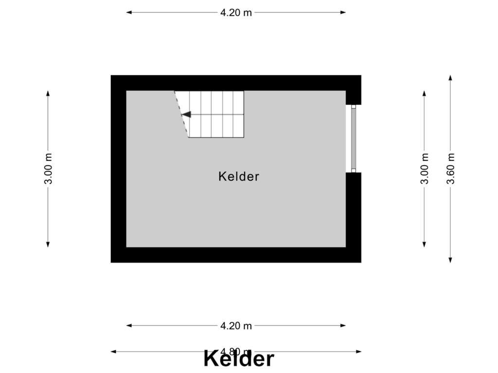 Bekijk plattegrond van Kelder van Thoorderstraat 1