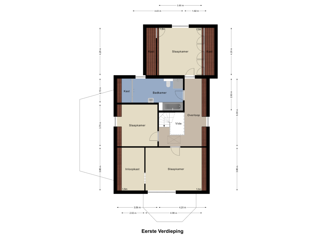 Bekijk plattegrond van Eerste Verdieping van Thoorderstraat 1