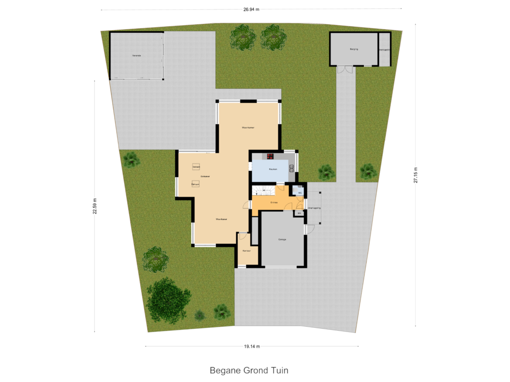 Bekijk plattegrond van Begane Grond Tuin van Titan 43