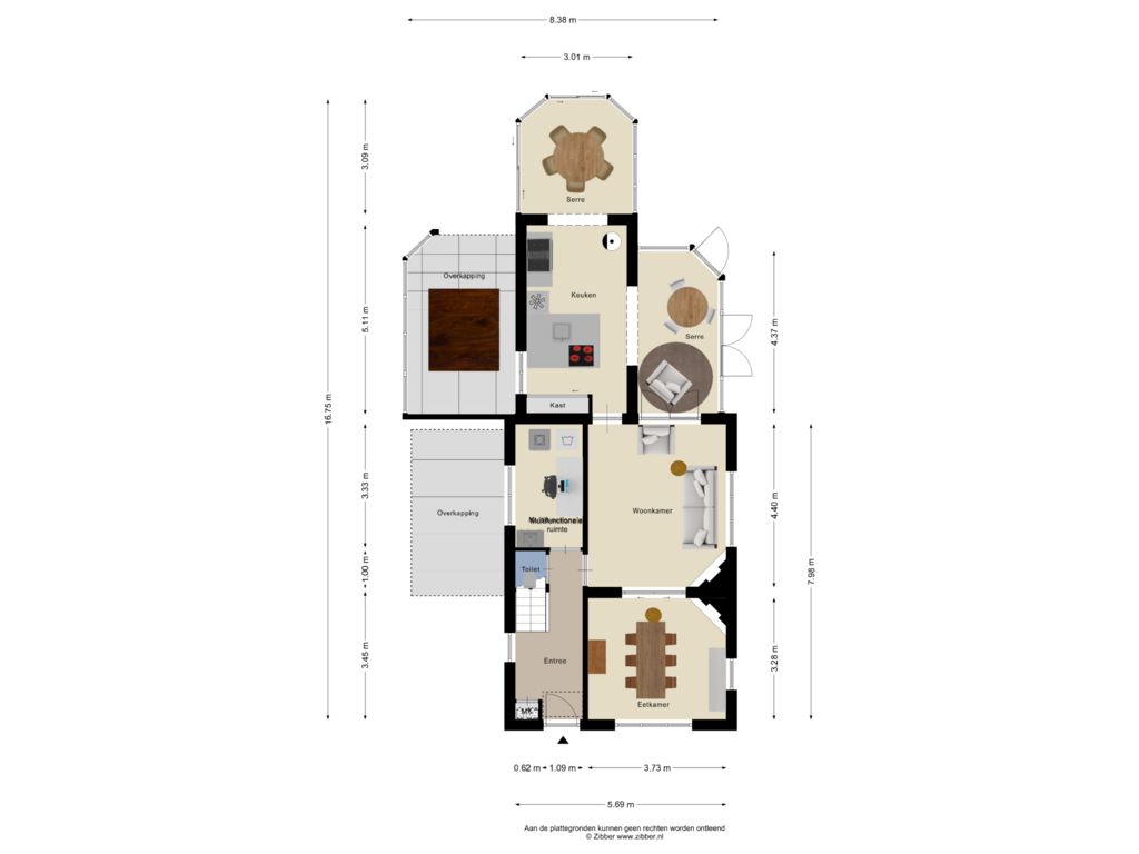 Bekijk plattegrond van Begane grond van Veldkampsweg 17