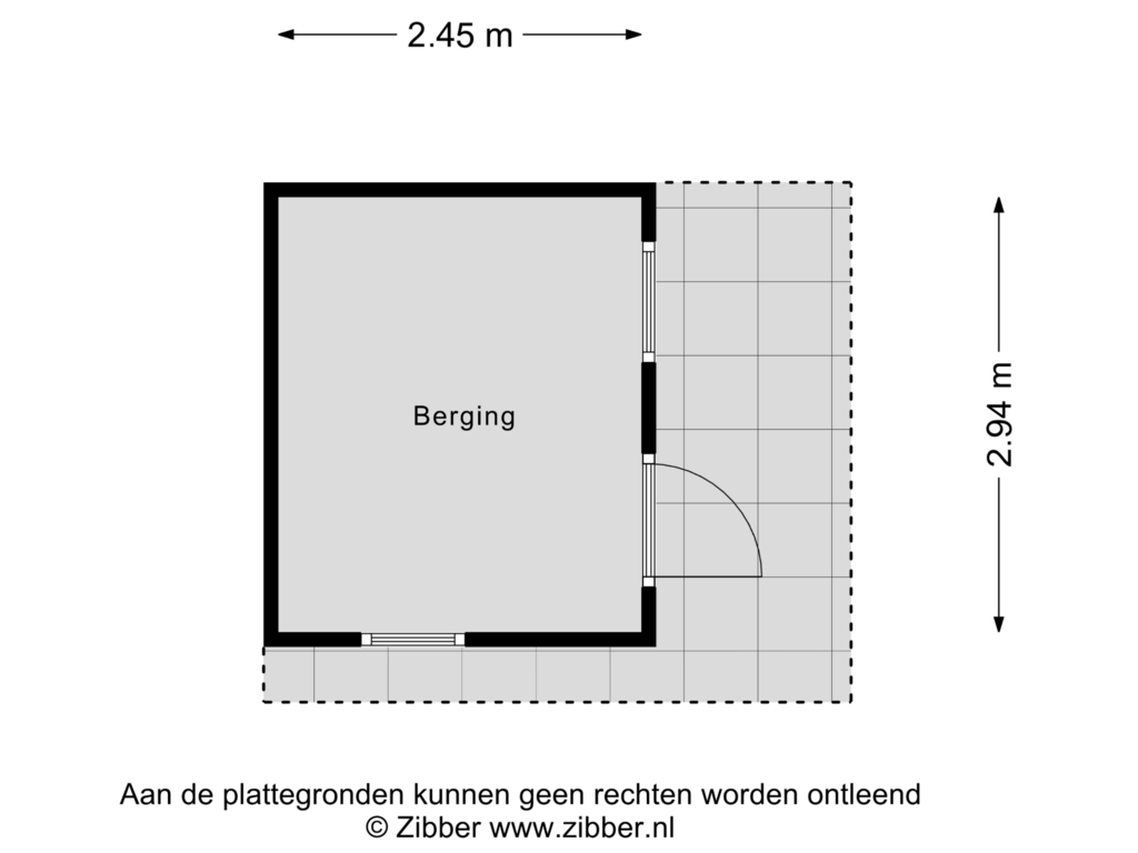 Bekijk plattegrond van Berging van Veldkampsweg 17