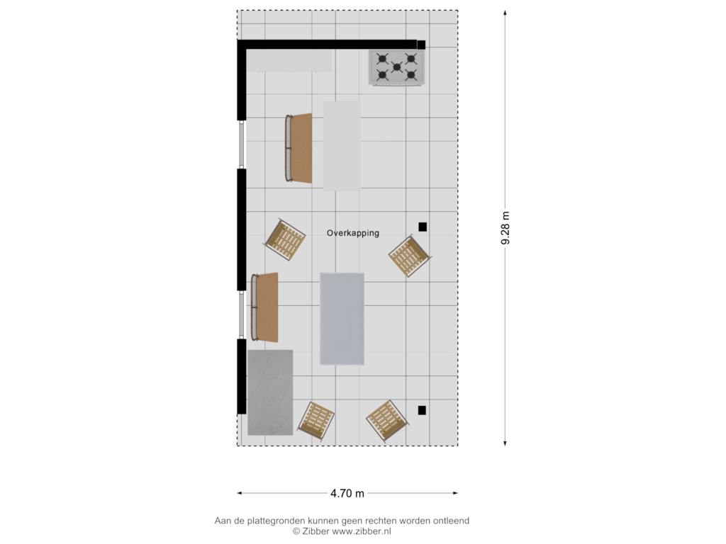 Bekijk plattegrond van Overkapping van Veldkampsweg 17