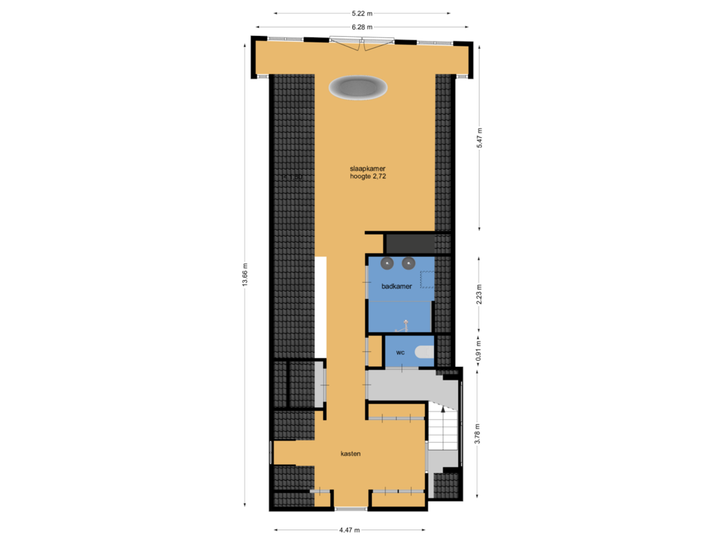 Bekijk plattegrond van vierde etage van Singel 299-2