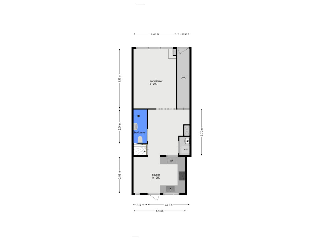 Bekijk plattegrond van begane grond van West Vaardeke 3