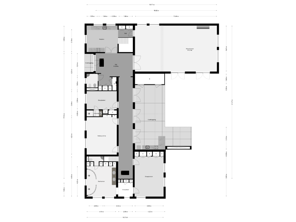 View floorplan of Begane Grond of Hertenlaan 21