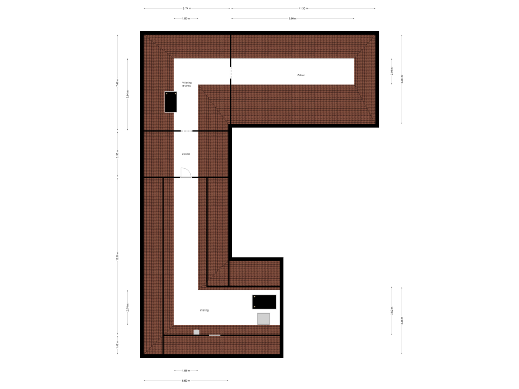 View floorplan of Vliering of Hertenlaan 21