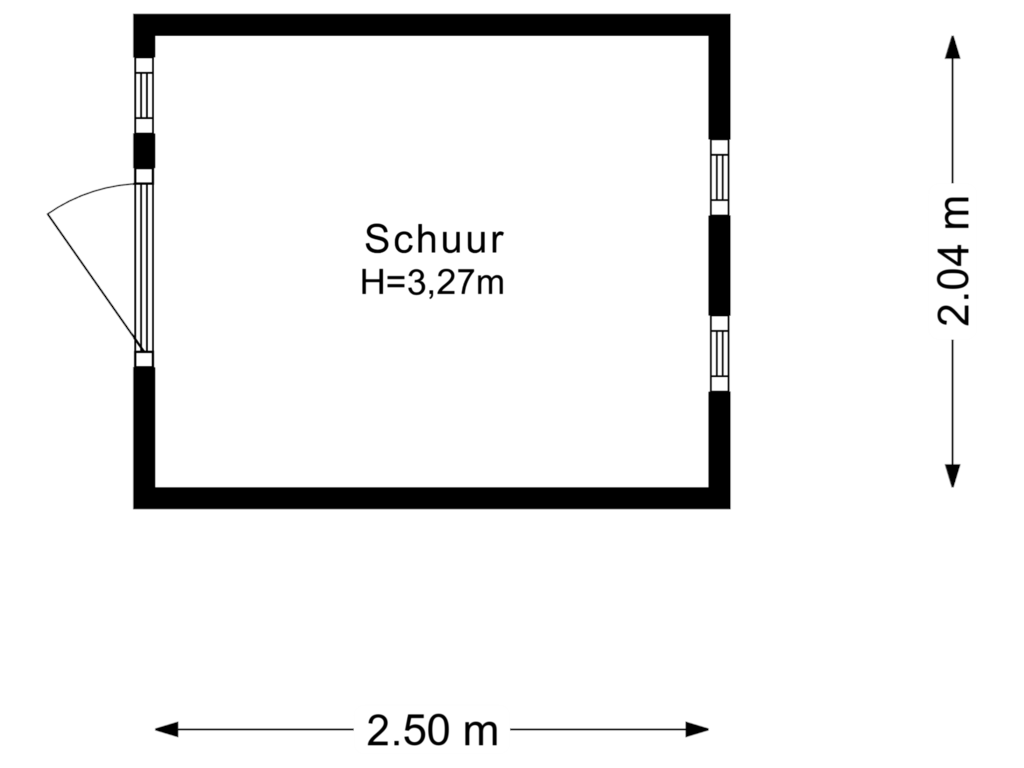 View floorplan of Schuur 2 of Hertenlaan 21