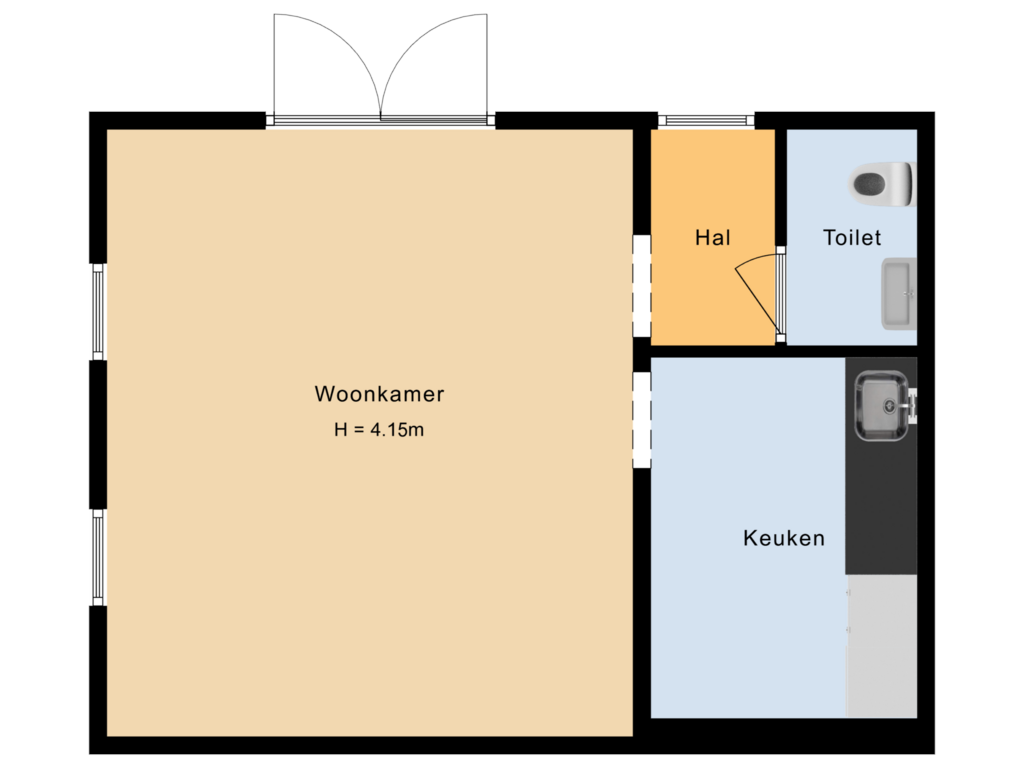 View floorplan of Bijgebouw of Vagevuurstraat 12