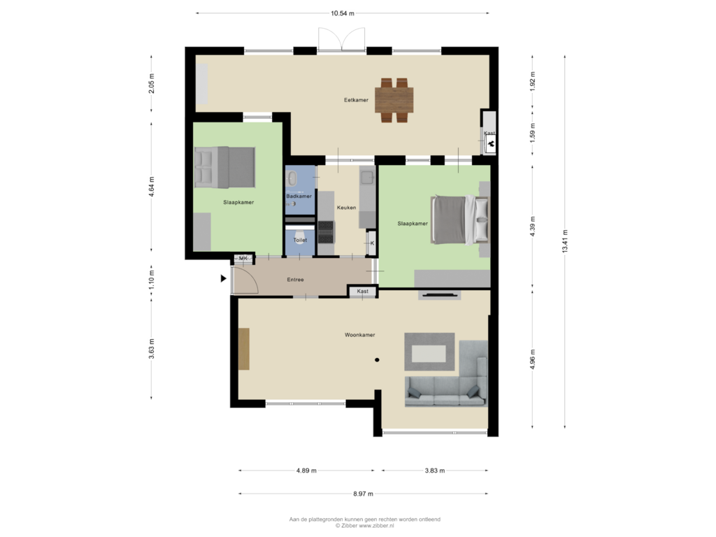 Bekijk plattegrond van Appartement van Burgemeester Prinsensingel 77