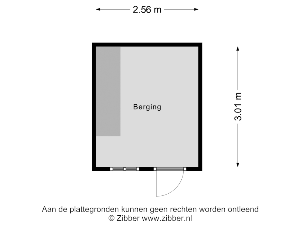 Bekijk plattegrond van Berging van Burgemeester Prinsensingel 77