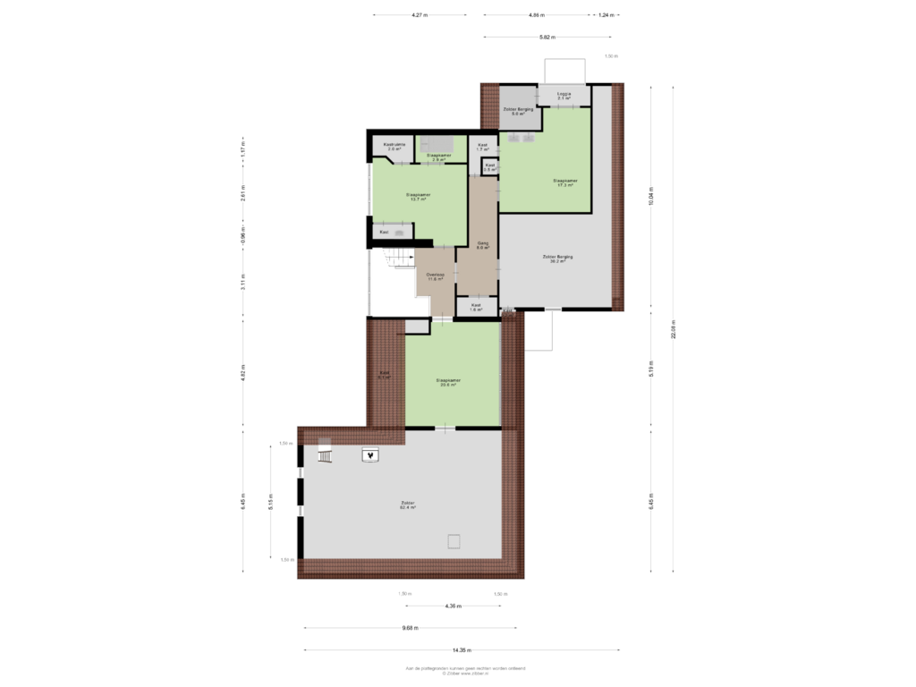 Bekijk plattegrond van Eerste verdieping van Hoofdstraat 33