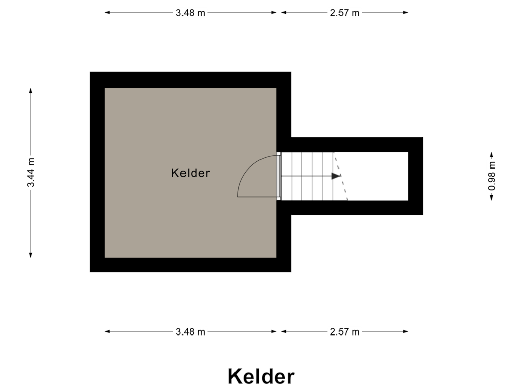 Bekijk plattegrond van Kelder van Bergsheisteeg 1