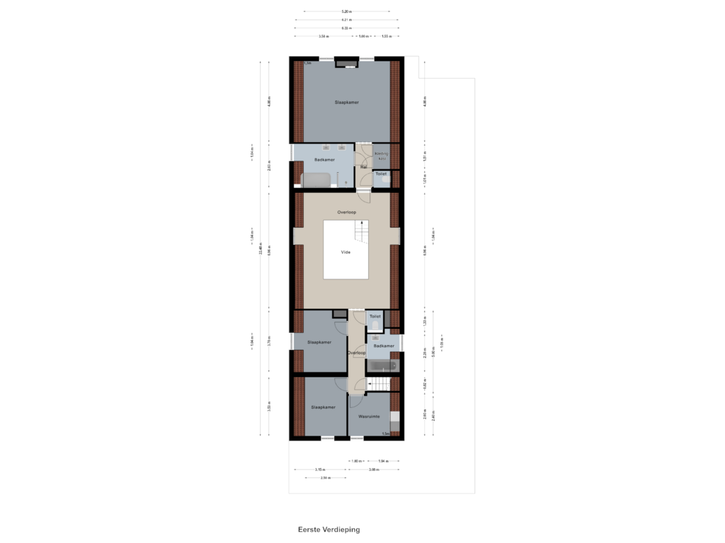 Bekijk plattegrond van Eerste Verdieping van Bergsheisteeg 1