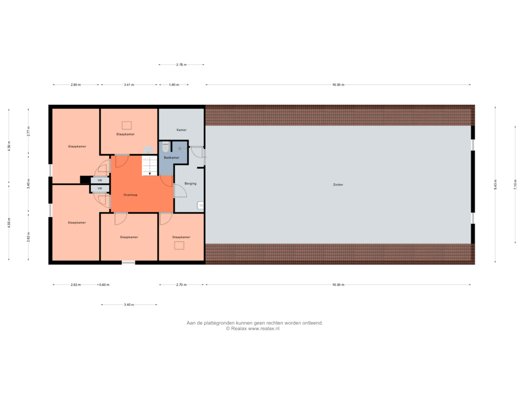 View floorplan of Verdieping of Nesweg 13