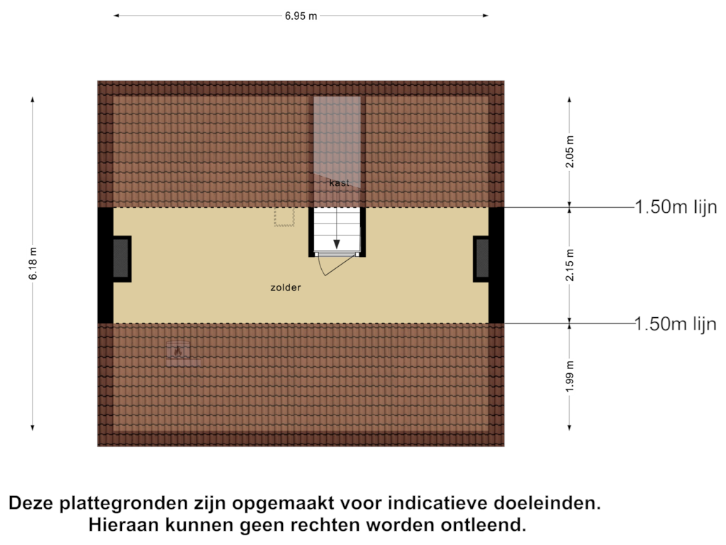 Bekijk plattegrond van Zolder van Heuvelstraat 6