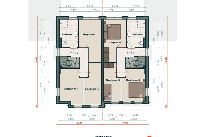 Bekijk foto 5 van 2 onder 1 kap woning C (Bouwnr. 8)