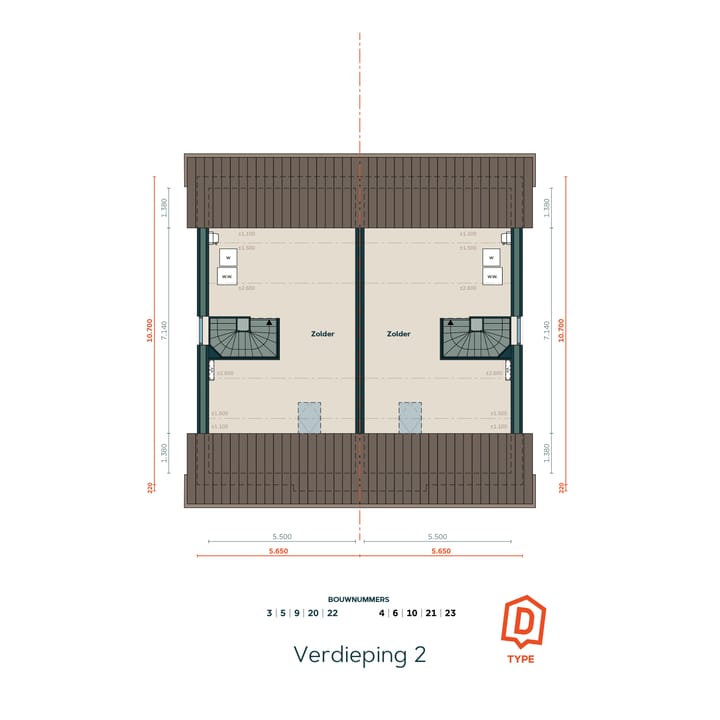 Foto 6 van 2 onder 1 kap woning D (Bouwnr. 6)