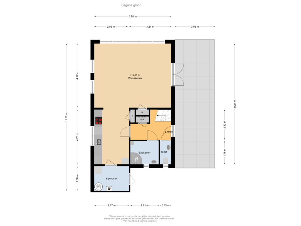 Bekijk plattegrond van Begane grond van Herenweg 242-R26