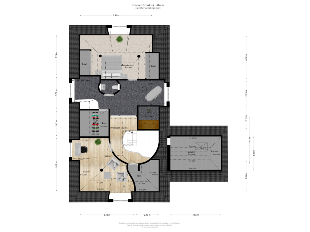 Bekijk plattegrond van EERSTE VERDIEPING I van Graeser Brook 14